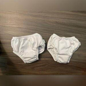 Green Sprouts Comfy White Kids Swim Diaper Covers bundle of 2 size 24M